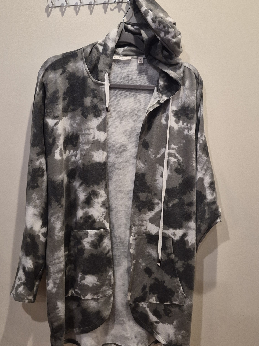 Men's Gray Tie-Dye Hooded Sweater